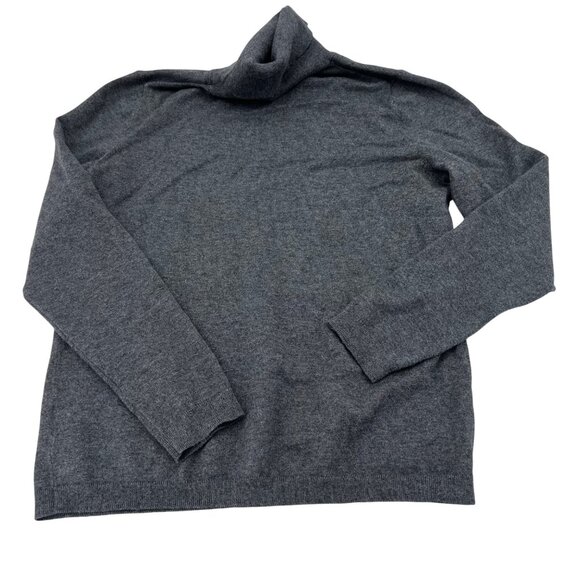 Talbots Petites Women's Gray Turtleneck Sweater M P Cotton Blend Long Sleeve - Picture 6 of 6
